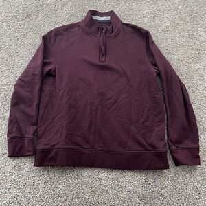 Untuckit Sweater Mens Large Maroon 1/4 Zip Mock‎ Neck Casual Classiccore Comfort
